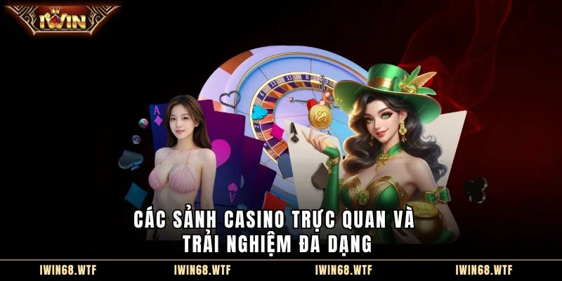 Các sảnh casino trực quan và trải nghiệm đa dạng
