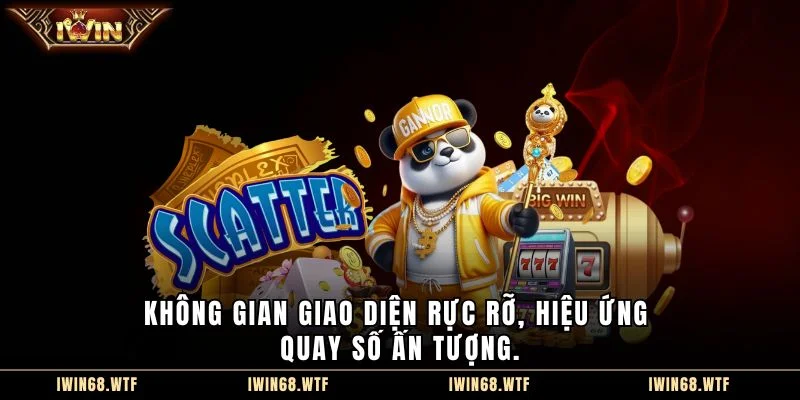 Không gian giao diện rực rỡ, hiệu ứng quay số ấn tượng.